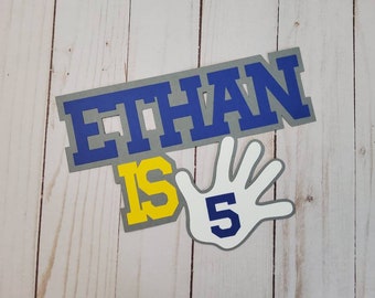 High Five Cake Topper - Personalized High Five Cake Topper - High Five I'm Five Themed Party