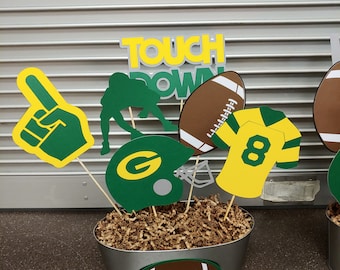 Football Centerpiece - Touchdown Football Centerpiece - Helmet- Football- 6 Piece Set for Birthday Parties - Football Centerpiece #4