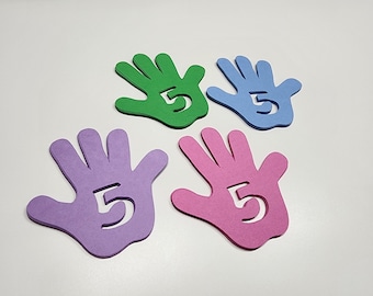 Hi Five Cupcake Toppers - Hi Five I'm Five Birthday Party Theme - Hi Five Party Decorations - 24 Cupcake Toppers