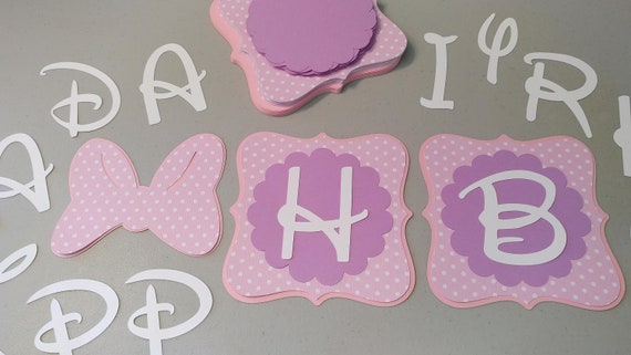 Minnie Mouse Birthday Banner Diy Minnie Mouse Birthday Pink Etsy