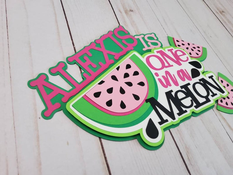 Watermelon Cake Topper Personalized Watermelon Cake Topper Etsy