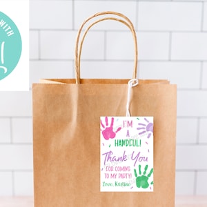 Hi Five Handful Thank You Tag - Printable Hi Five Thank You Tag- Hi Five Handful Birthday Tag DIGITAL Printable Editable - Edit TODAY
