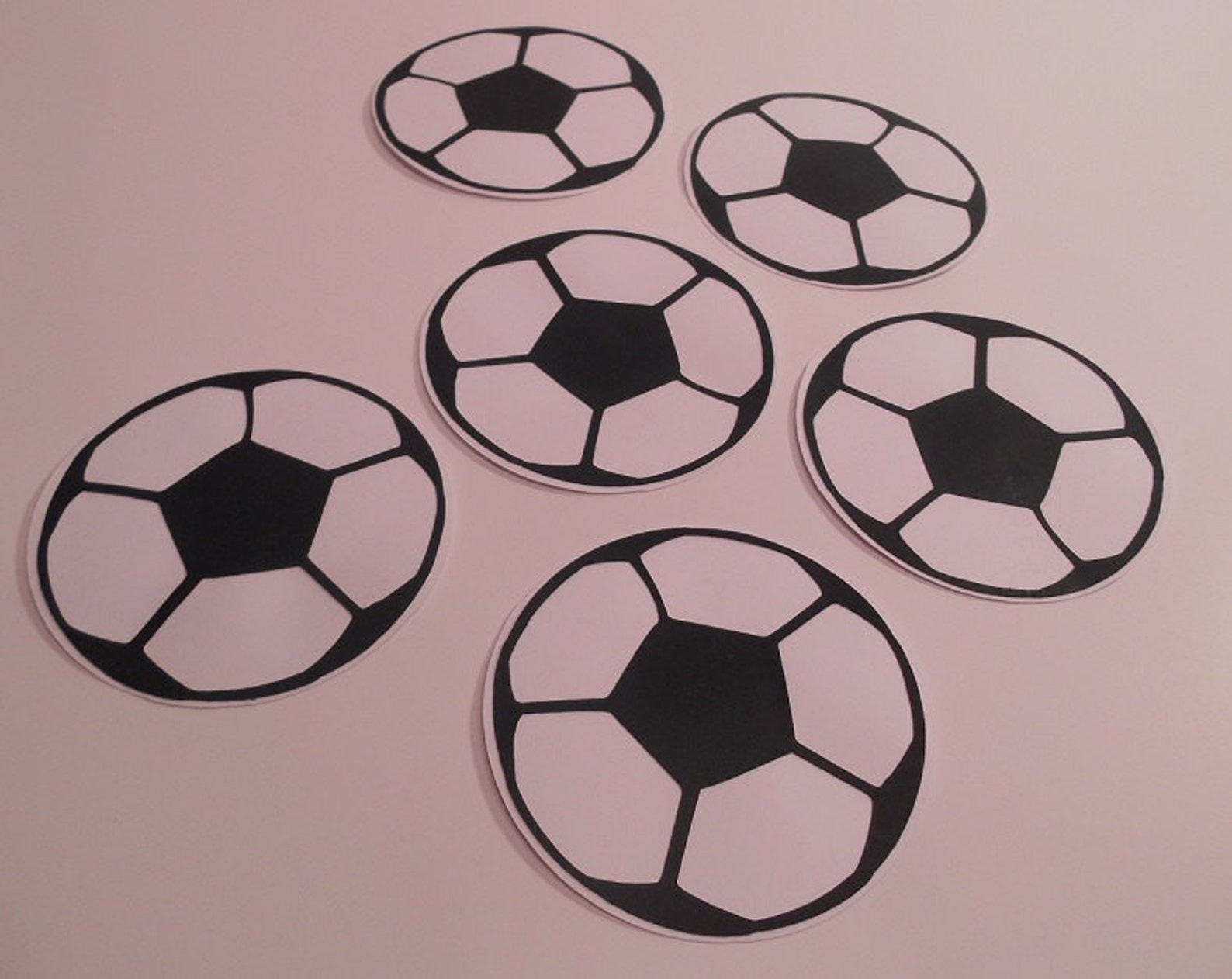 Soccer Ball Cutouts 12 Soccer Ball Cupcake Toppers Sports | Etsy