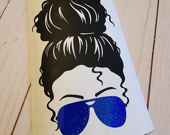 Messy Bun Decal Messy Bun Mom Decal Messy Bun Car Window Decal