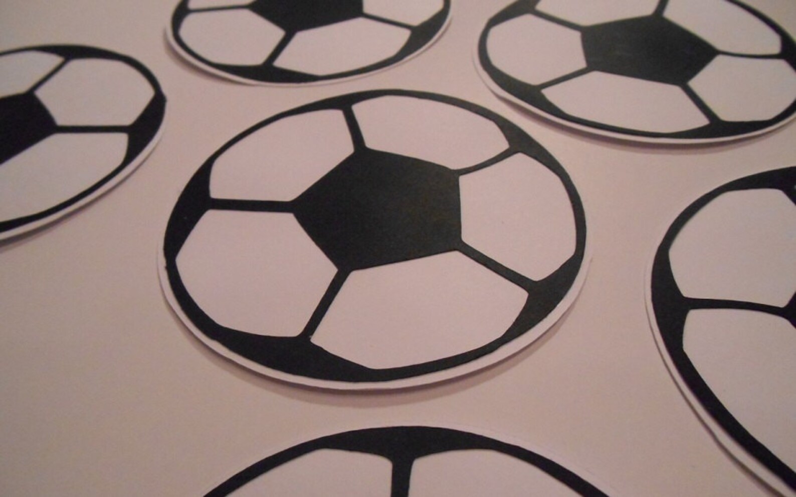 Soccer Ball Cutouts 12 Soccer Ball Cupcake Toppers Sports Etsy