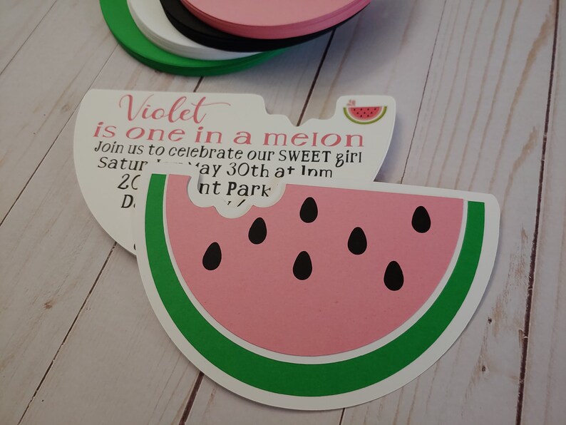 DIY Watermelon Invitations Watermelon Themed Party Etsy