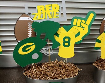 Football Centerpiece - Red Zone Football Centerpiece - Helmet- Football- 6 Piece Set for Birthday Parties - Football Centerpiece #3