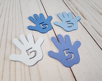 Hi Five Cupcake Toppers - Hi Five I'm Five Birthday Party Theme - Hi Five Party Decorations - 24 Cupcake Toppers