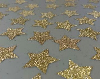 120 Stars (1 Inch) Glitter Cardstock Die Cuts for Scrapbooking, Cupcake Toppers, Tags, Banners, Centerpieces, Party Favors