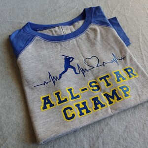 Boys Baseball Shirt - All Star Champ Boys T-Shirt - Raglan Boys All Star Champ Shirt - Boys Baseball Shirt - Baseball Shirt