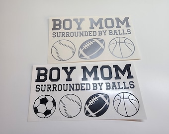 Sports Mom Vinyl Decal - Adhesive Vinyl Decal Boy Mom - Car Window Decals