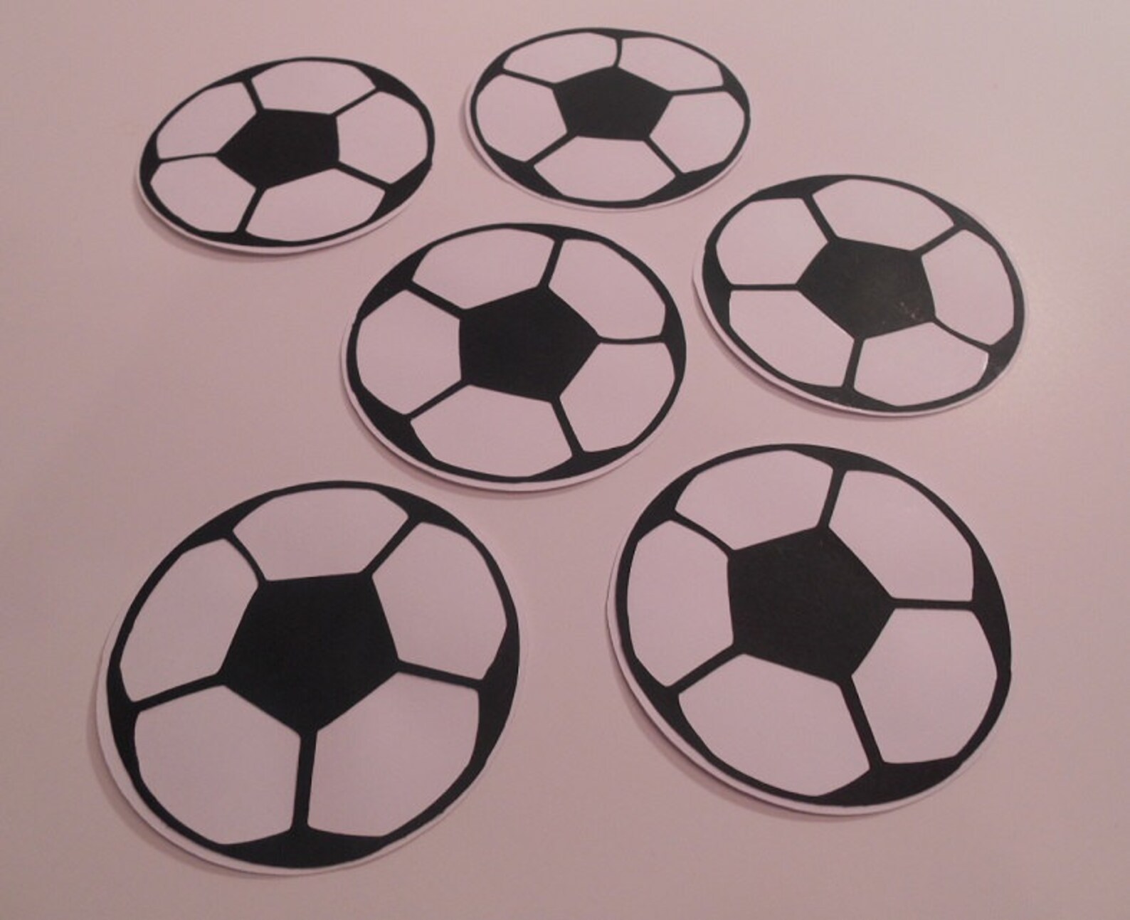 Soccer Ball Cutouts 12 Soccer Ball Cupcake Toppers Sports Etsy