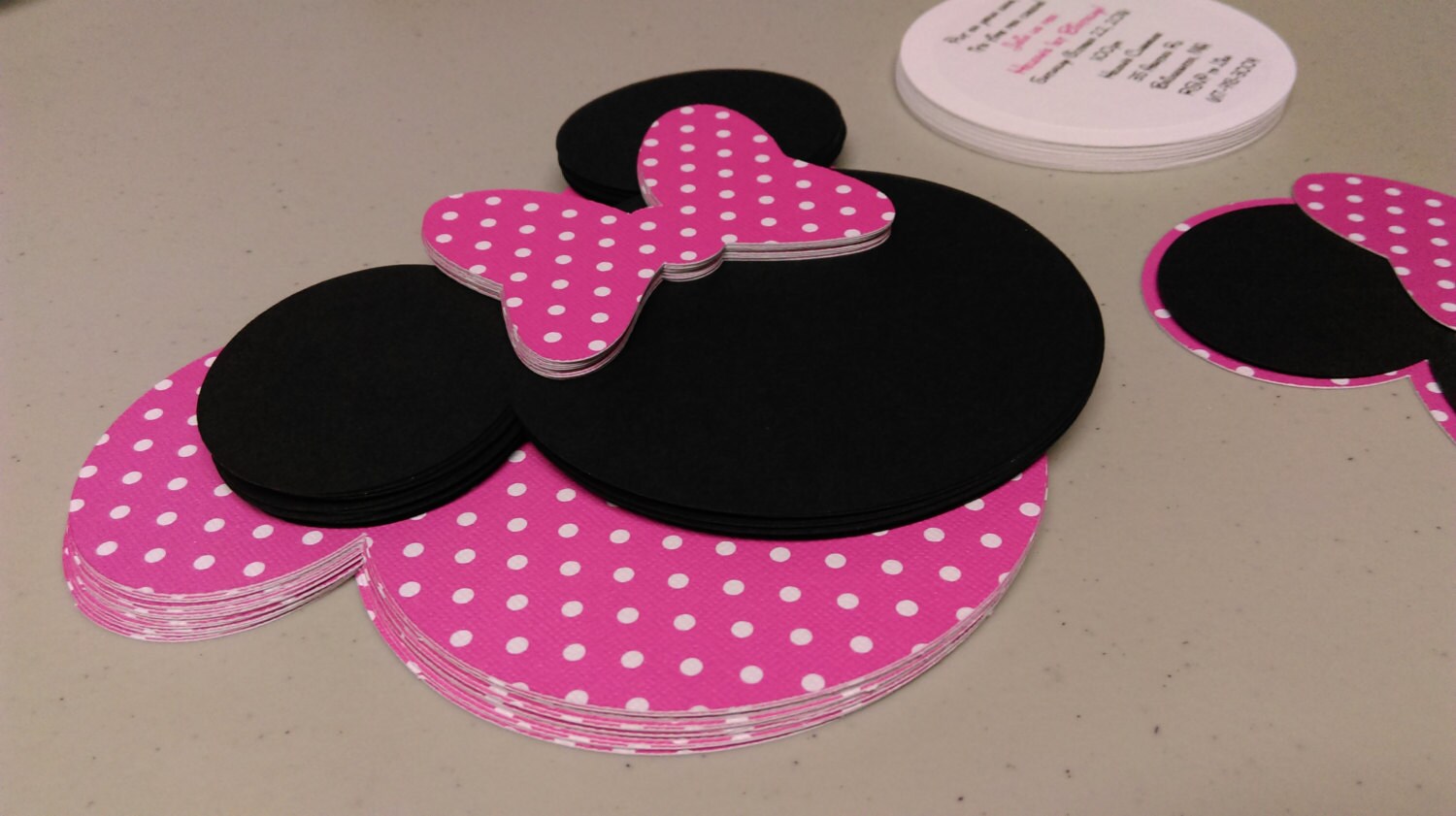 DIY Minnie Mouse Invitations in Bold Pink and White Polka Etsy