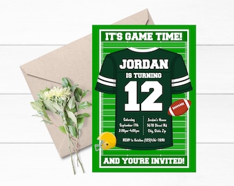 Football Birthday Invitation - Printable Football Invitation - Football Digital Birthday Invitation