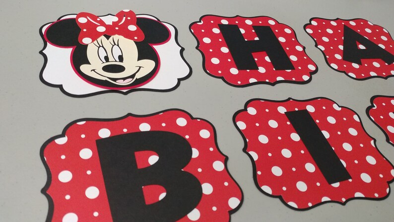 Minnie Mouse Birthday Banner Diy Minnie Mouse Birthday Etsy