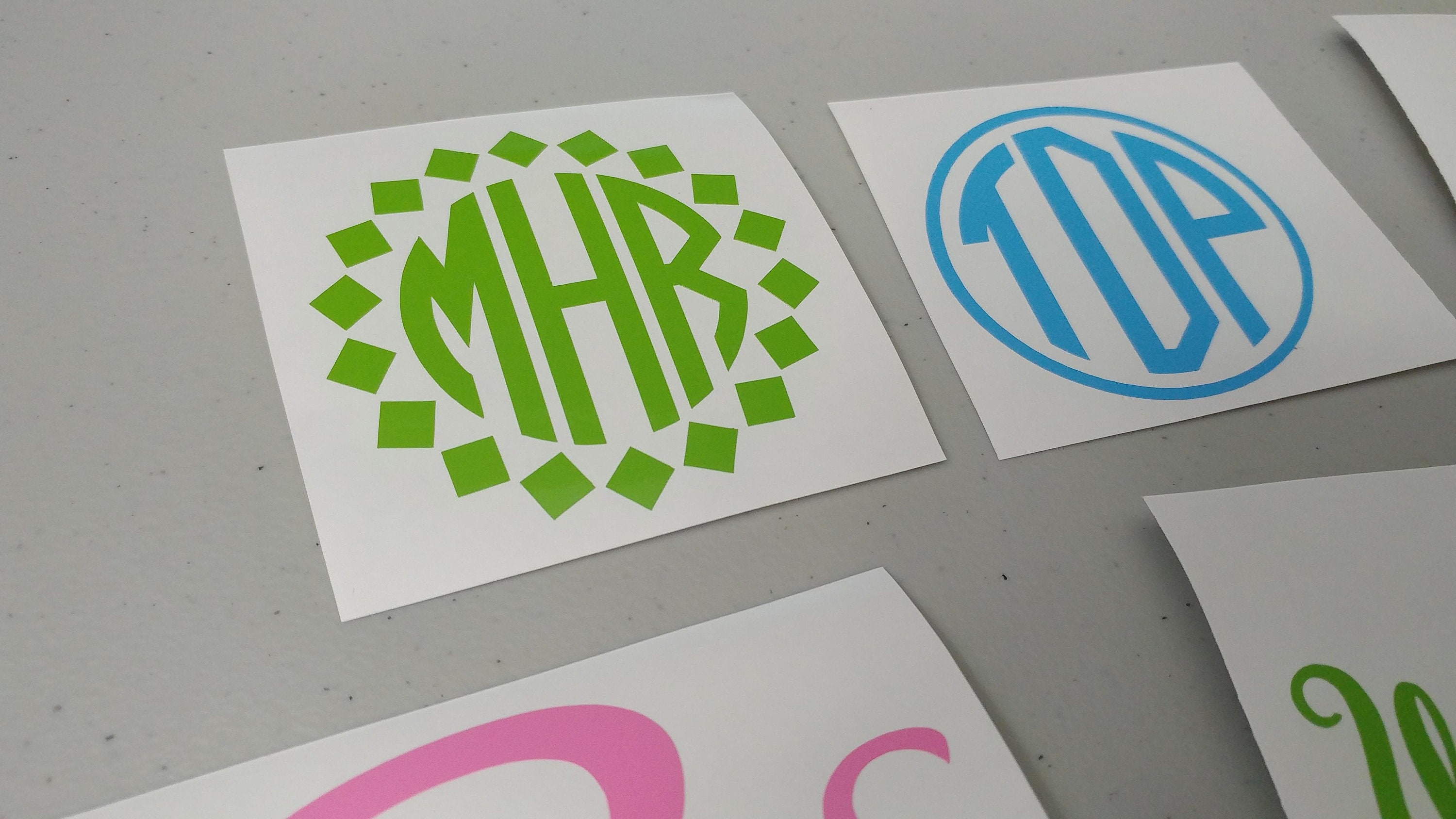 Monogram Vinyl Decal, Cell Phone Monogram, Laptop Monogram, Yeti ...
