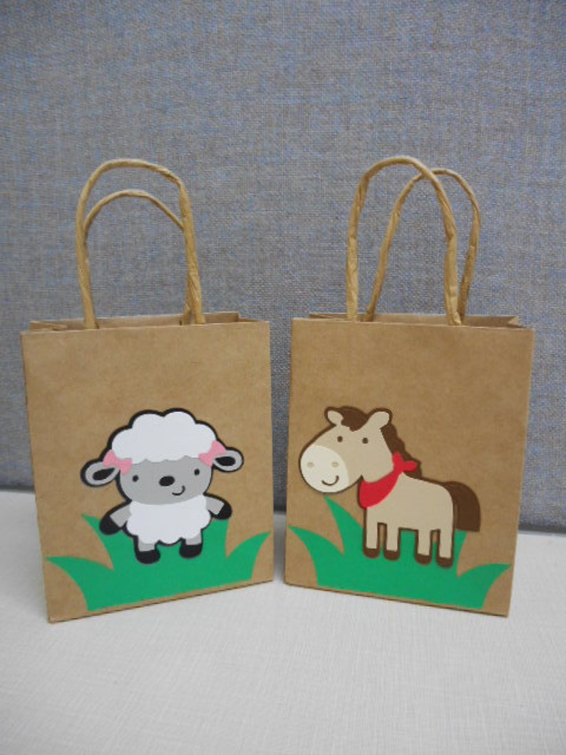Zoo Animal Favor Bags Farm Animals Birthday Party Favor Etsy
