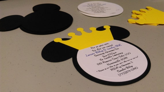 diy mickey mouse invitations with crowns baby shower invitation set build your own invitations birthday party invitations diy mickey mouse birthday invitations