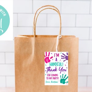 Hi Five Handful Thank You Tag - Printable Hi Five Thank You Tag- I'm A Handful Birthday Tag DIGITAL Printable Editable - Edit TODAY