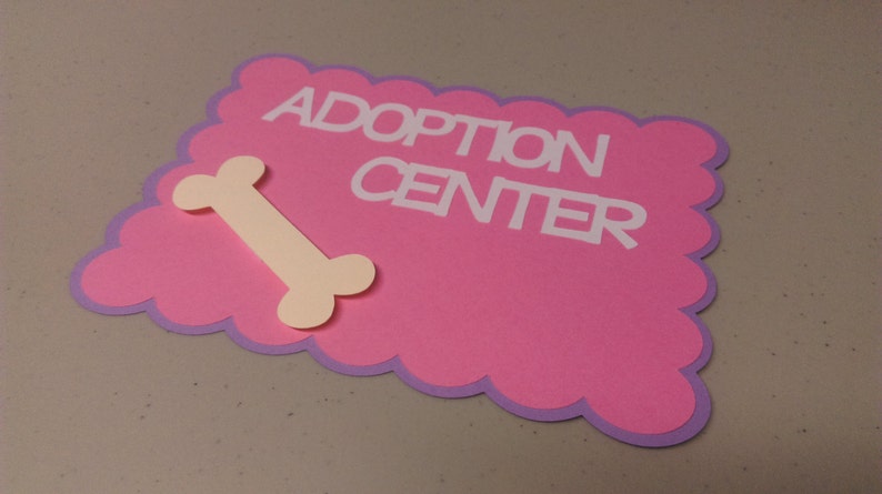 Adoption Center Sign - Dog Theme Birthday Party - Baby Shower - Dog ...