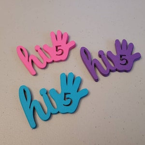 Hi Five Cupcake Toppers - Hi Five I'm Five Birthday Party Theme - Hi Five Party Decorations - 24 Cupcake Toppers