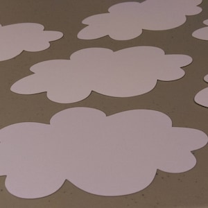 9 Cloud Cutouts, Cloud Die Cuts, 3 x 6 Inches, White Clouds for Party Decorations, Party Supplies, Scrapbooking