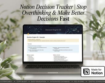 Notion Decision Making Template | Decision Journal | Productivity System - (Digital Download)