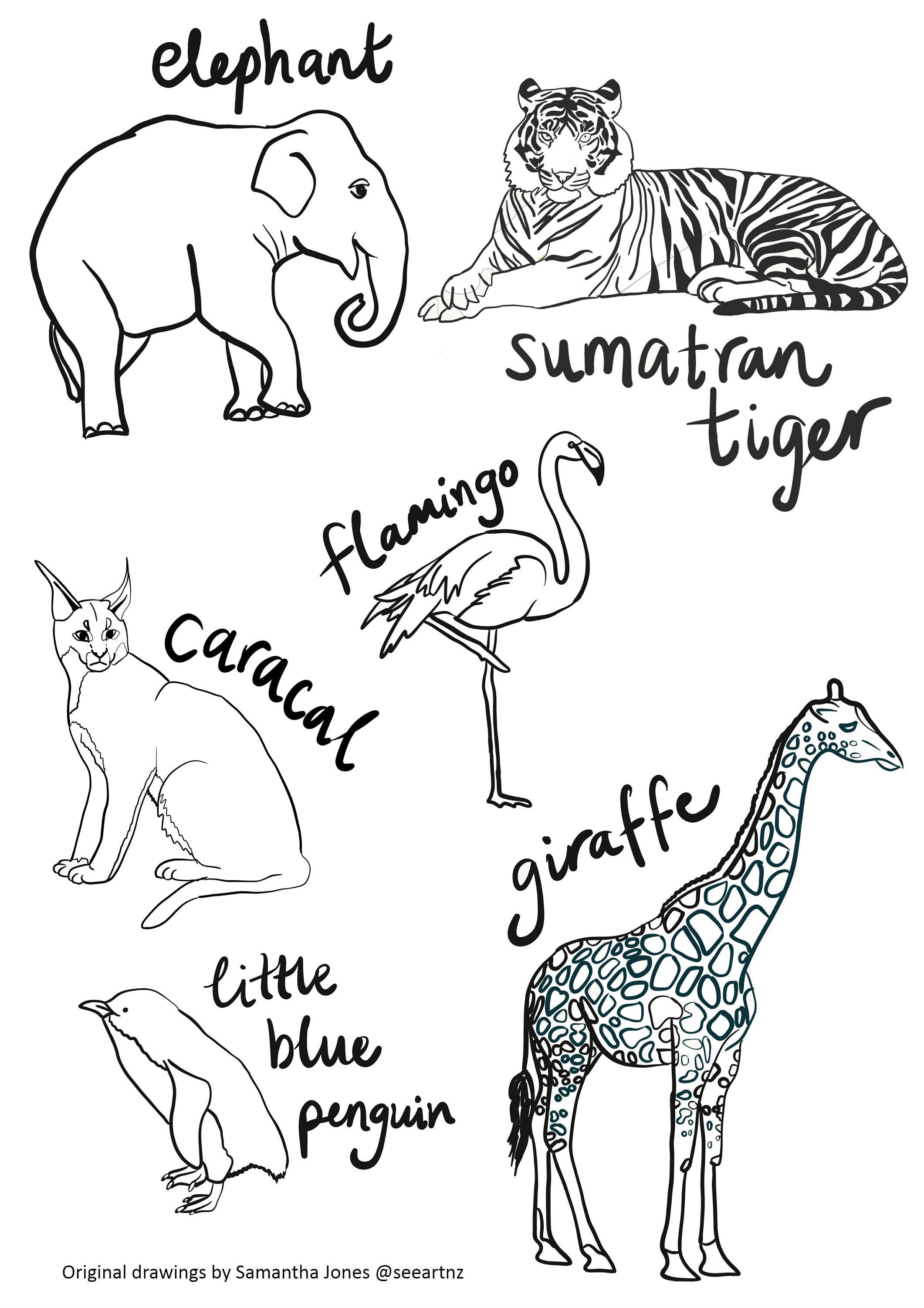 Animal Friends Colouring Page x 2 | Etsy