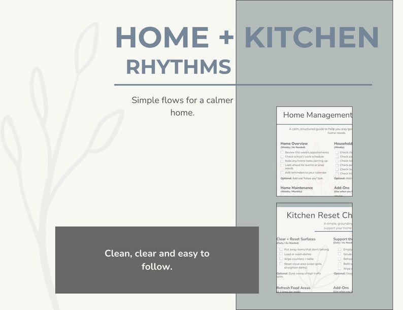 Printable Home Management Checklist Pack: Daily and Weekly Routines ...