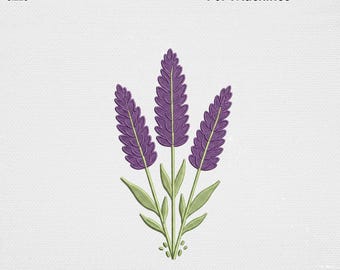 Vintage Lavender Embroidery Design, Purple Botanical Flower Blossom Machine Embroidery File, Cottagecore French Floral USA Digital Pattern