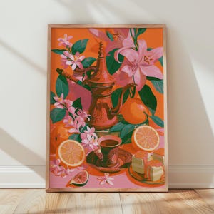 Vibrant Arabic Coffee Pot Food and Drink Art Print
