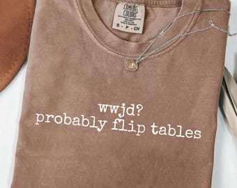 WWJD Waarschijnlijk klaptafels, png PNGEgg | Sarcastisch christelijk shirtontwerp (digitale download)