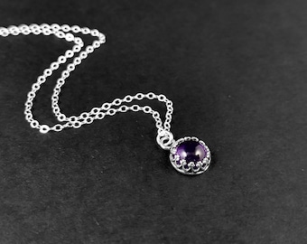 Glanzstücke Damenkette Sterling Silber Mit Amethyst – Lila Edelsteinkette, 40 Cm + 5 Cm Verlängerung