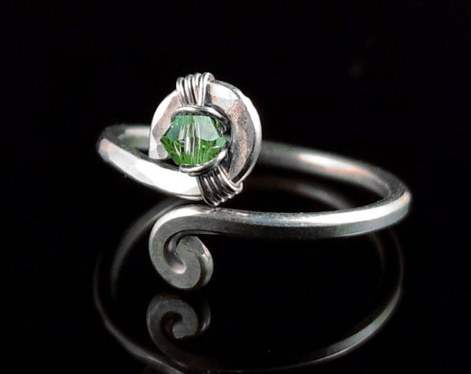 Custom Birthstone Toe Ring Sterling Silver Swarovski Crystal Custom ...