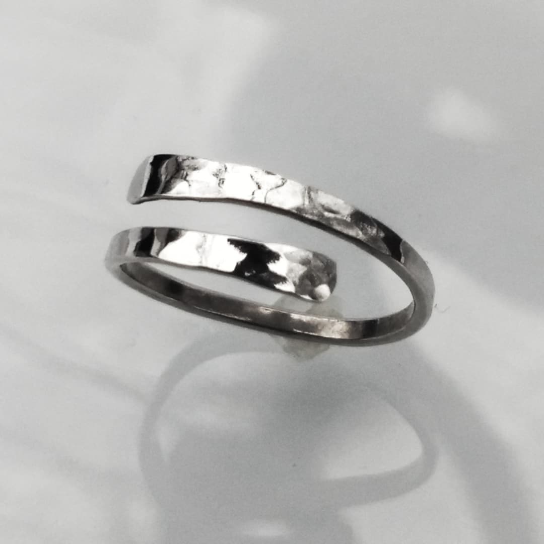 Toobs Ring Hammered Sterling Silver Toe Ring – Adjustable Double Band, Size 3-4 - Etsy