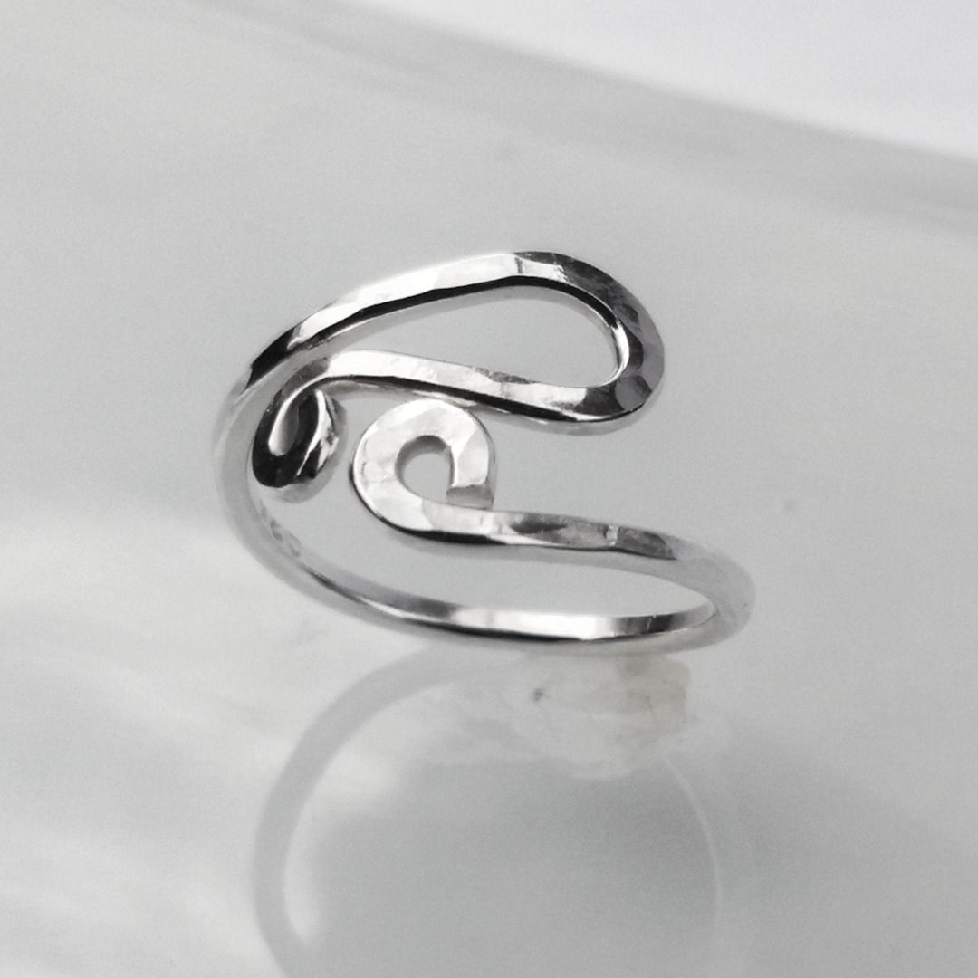 Toobs Ring Hammered Sterling Silver Toe Ring – Adjustable Knuckle Ring, Size 3-4 ...