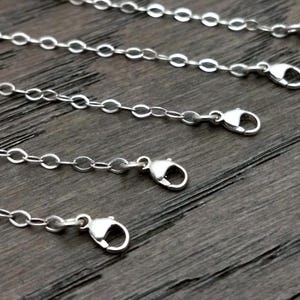 Silver Chain Extender for Necklace Bracelet - 1, 1.5, 2, 2.5, 3, 3.5, 4 inches Extension with Lobster Clasp 925 Sterling Silver for Layering