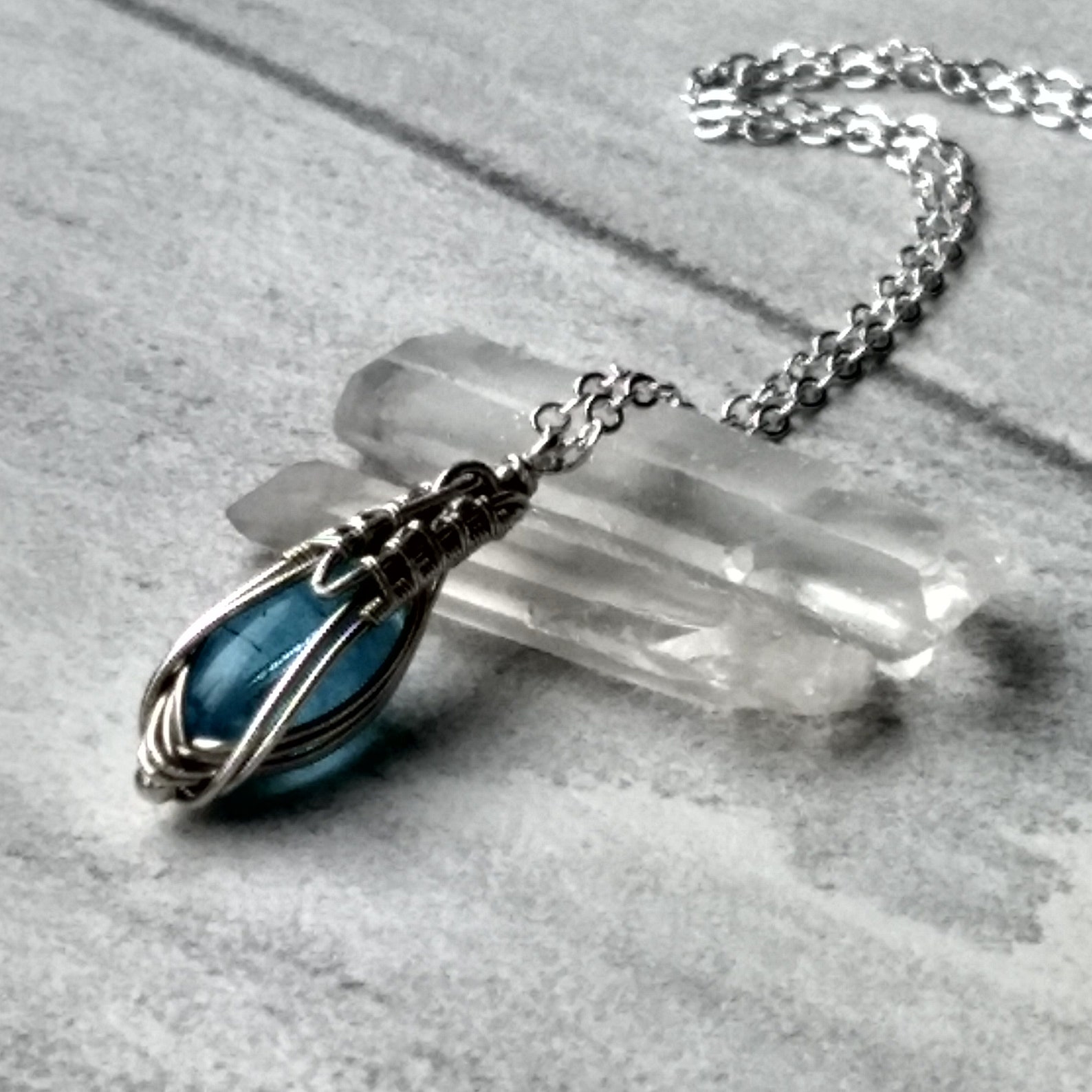 Elven Pendant Necklace Fantasy Sterling Silver Wire Etsy