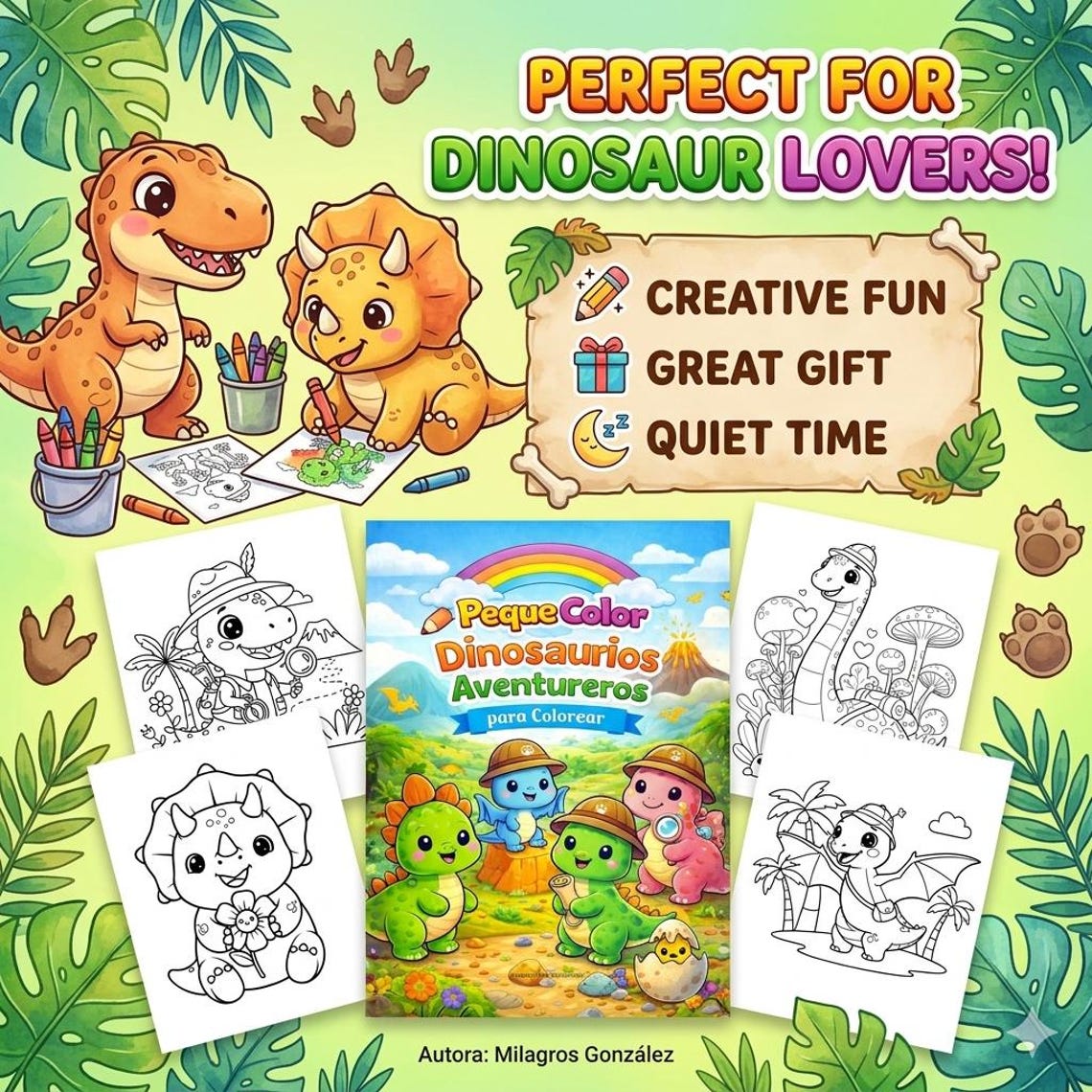 Dinosaur Coloring Book PDF for Kids | Cute Dinosaur Coloring Pages ...