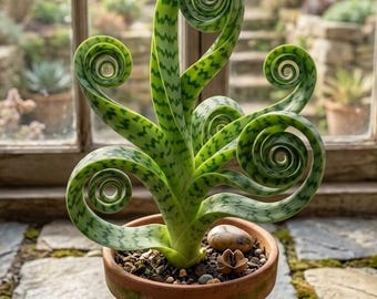 Spirale Schlange Pflanze Leben | Lockige Sansevieria Cylindrica im Topf