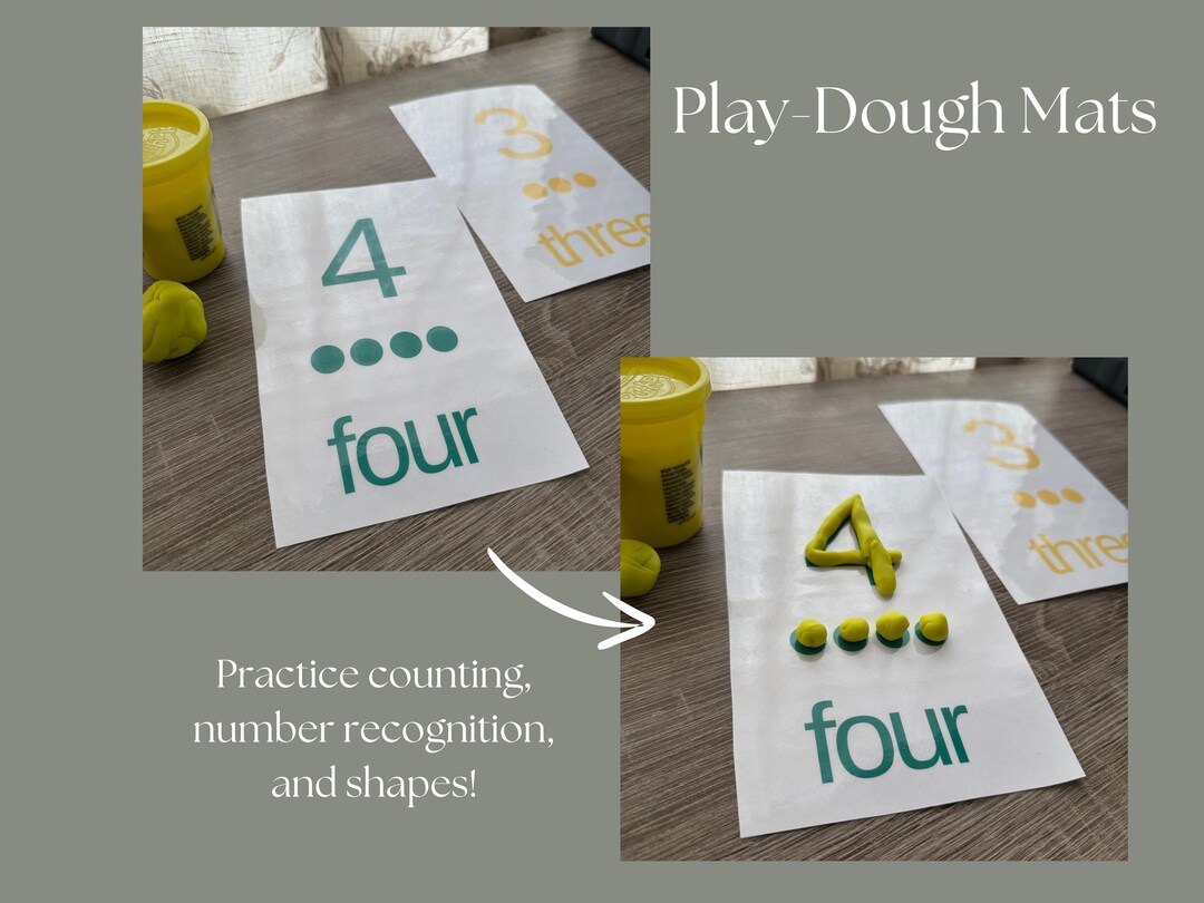 Play Dough Number Mats 1-10 & Shapes | Fine Motor Activity | Preschool ...