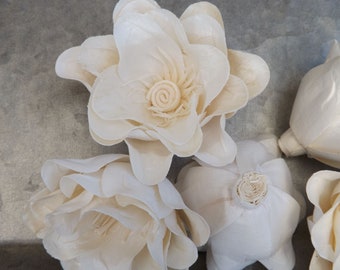 Sola Flower Set of 5 Wood Delphia Loose Flowers Natural