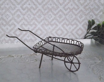 Miniature Wheelbarrow Fairy Garden Yard Decoration Wire