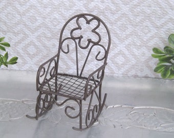 Miniature Rocking Chair Fairy Garden Wire Rocker
