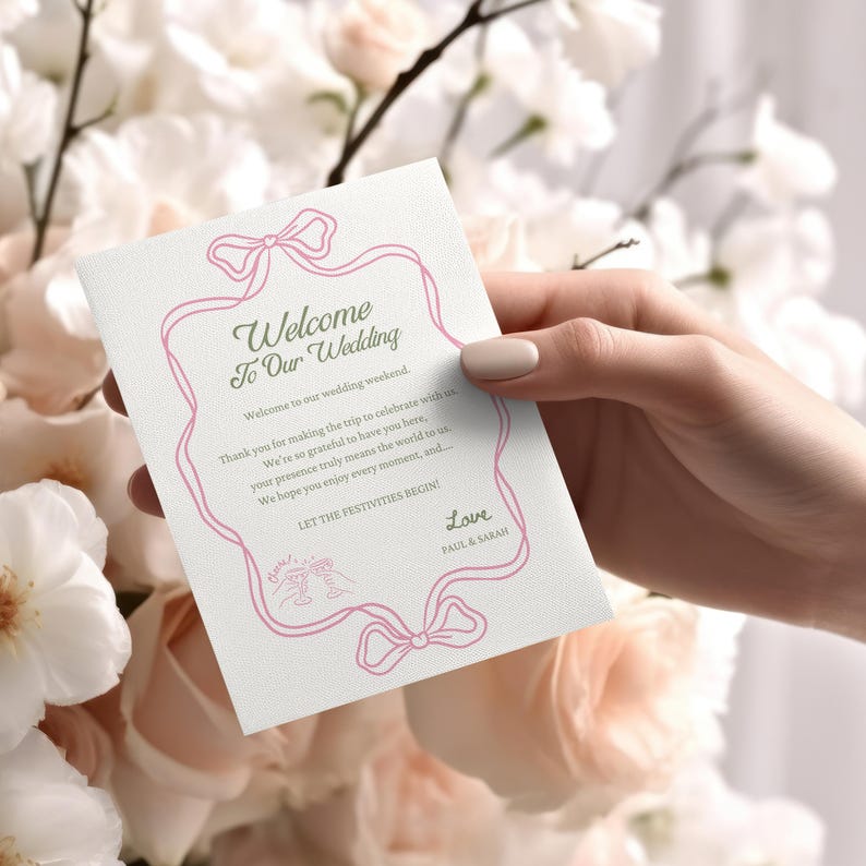 Wedding Weekend Itinerary & Welcome Card Template (digital Download ...