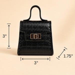 Mini Purse Bag Charm | Twist Lock | Vegan Leather image 2