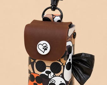 Dog Waste Bag Holder | Jelly Vinyl Leather Leash Dispenser | Dog Walking Accessory