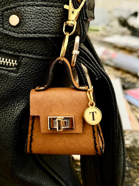 Mini Purse Bag Charm | Twist Lock | Vegan Leather