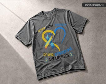 Down Syndrome Awareness T-Shirt Heart Ribbon Design Awareness Apparel, Gift Tee