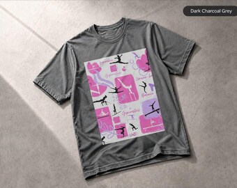 Artistic Gymnastics Pink And Purple Graphic T-Shirt, Apparel Gift Tee